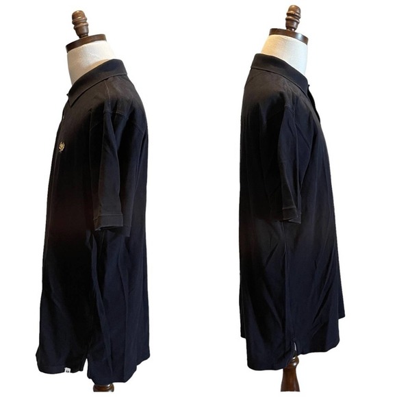 PHAT FARM Vintage Pique Polo Shirt Black 2XL Logo Preppy Hip Hop Oversized - Picture 5 of 10